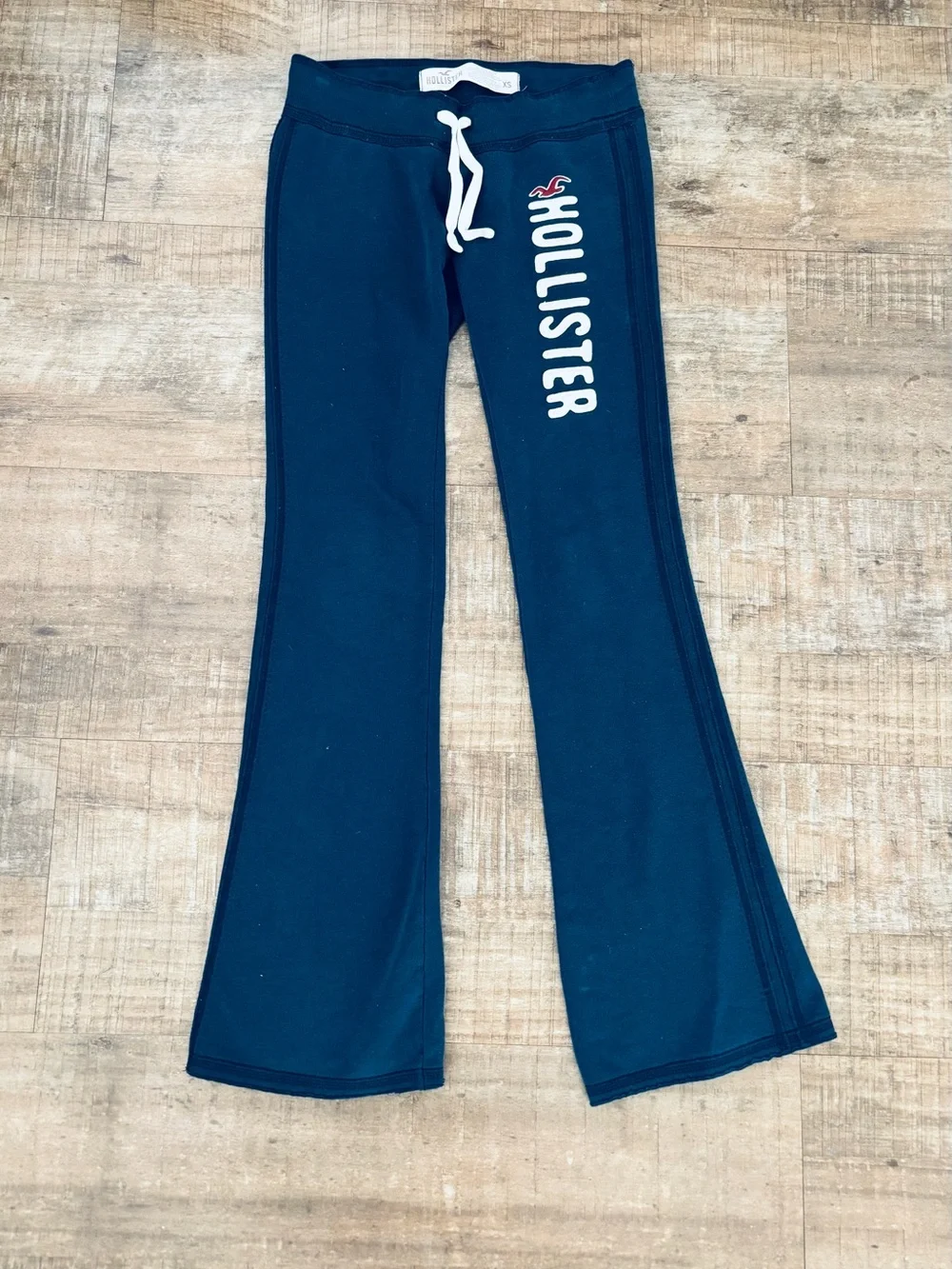 VTG Y2K Hollister navy blue cotton flare sweat pants size XS - Picture 2 of 4
